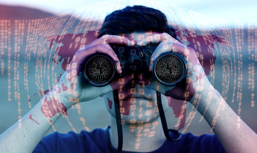 Futuristic digital innovation concept with code and holograms